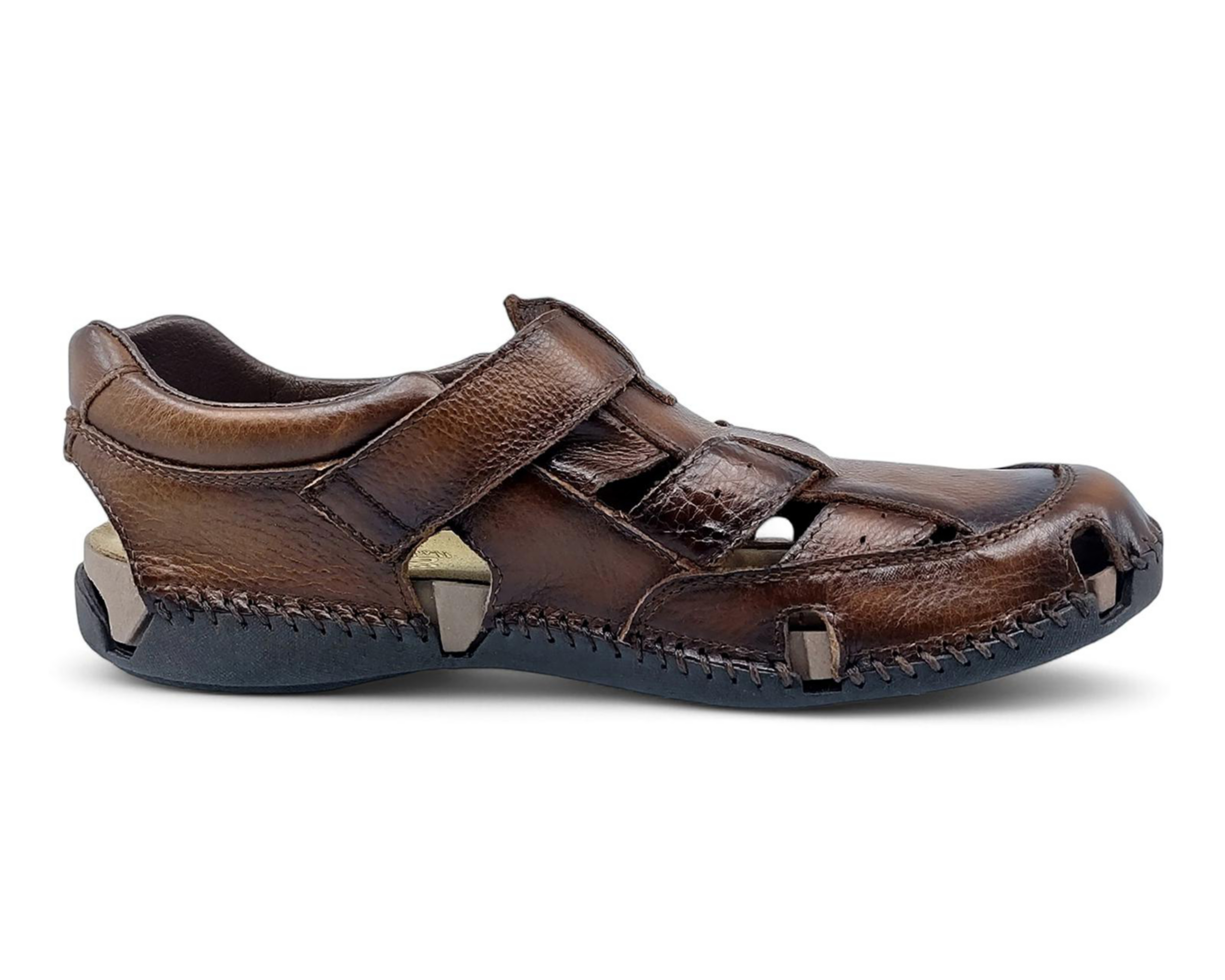 Foto 5 pulgar | Sandalias Confort Lobo Solo de Piel para Hombre