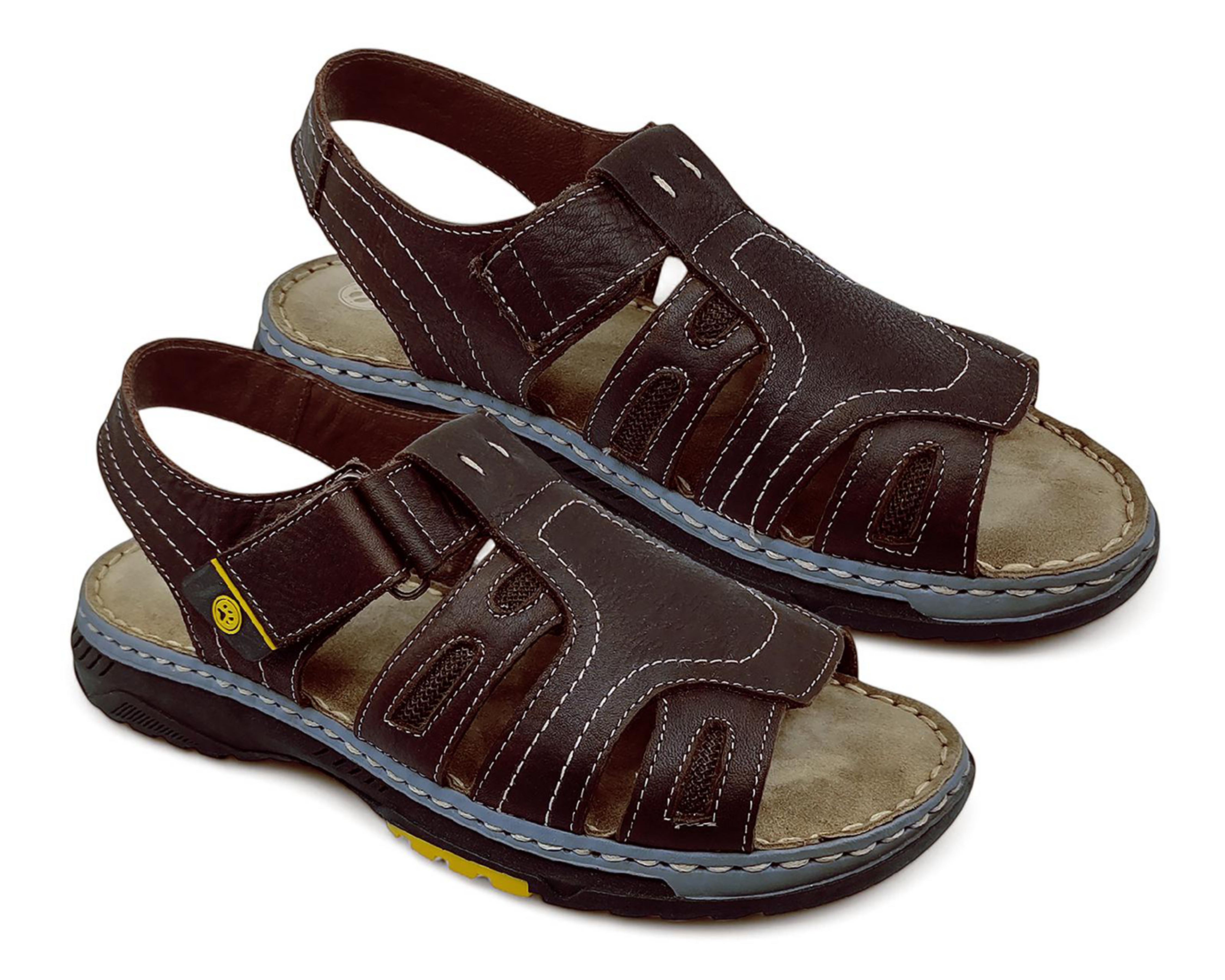 Foto 2 pulgar | Sandalias de Playa Lobo Solo de Piel para Hombre