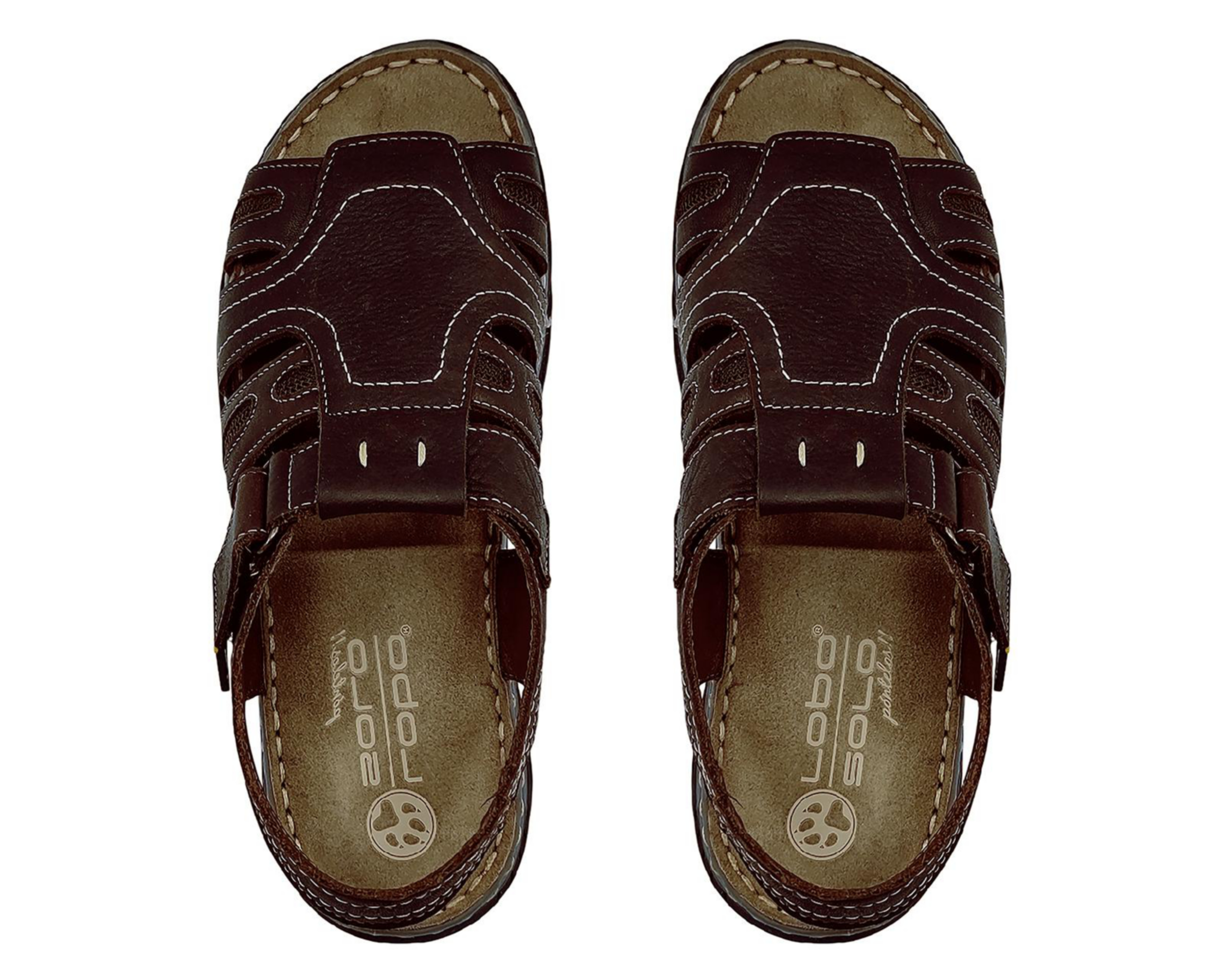 Foto 4 pulgar | Sandalias de Playa Lobo Solo de Piel para Hombre