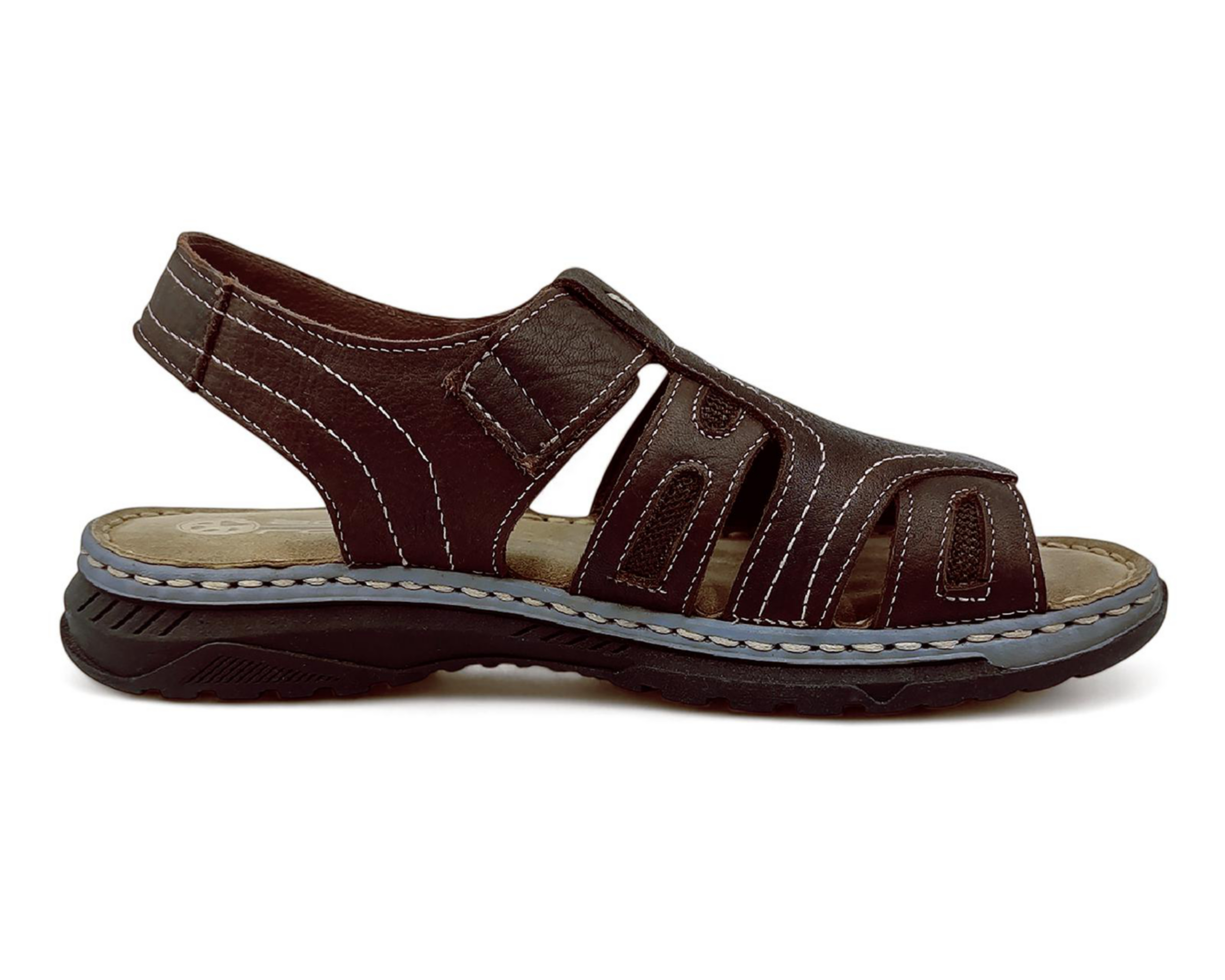 Foto 5 pulgar | Sandalias de Playa Lobo Solo de Piel para Hombre
