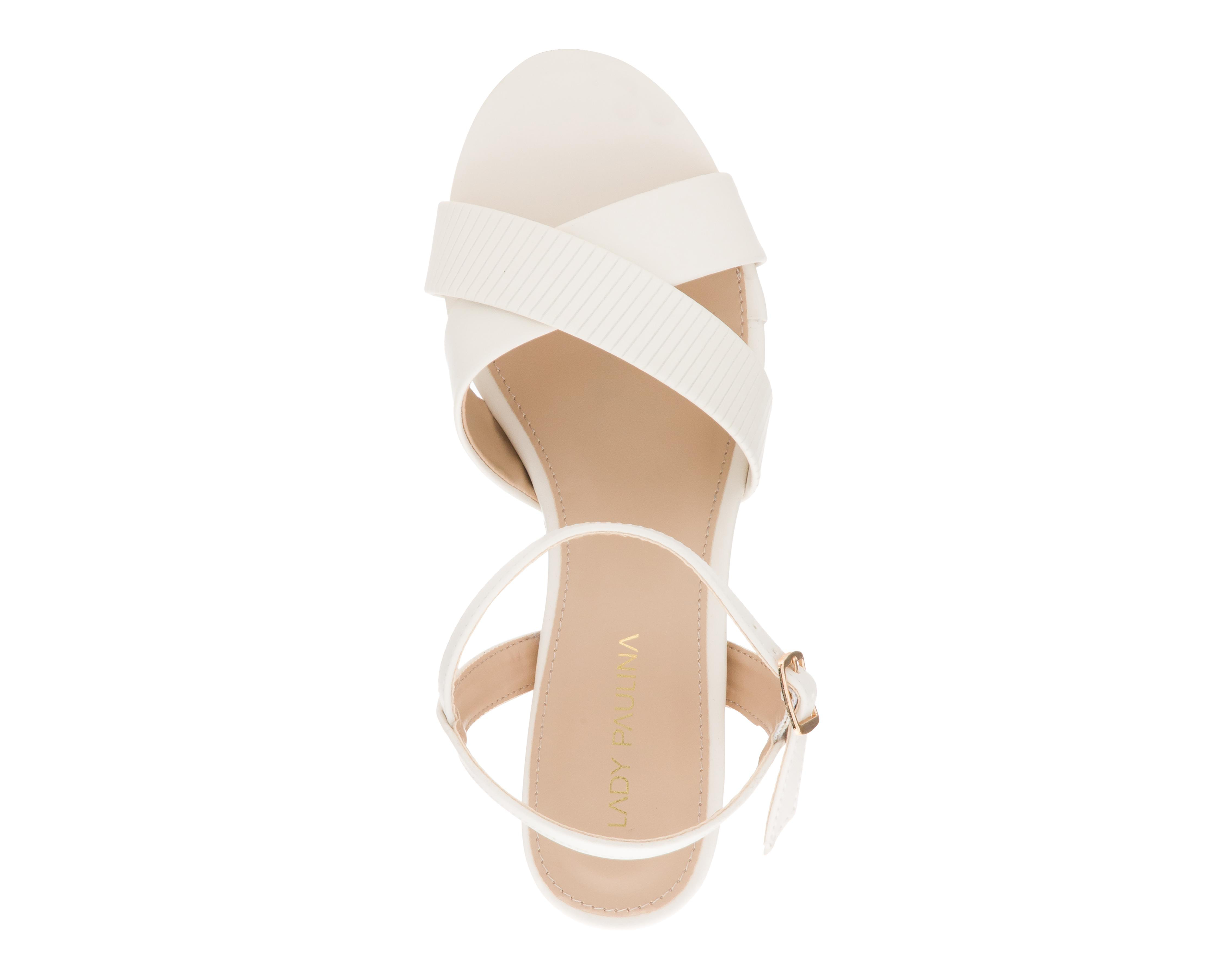 Foto 5 | Sandalias de Tacón Lady Paulina Almendra para Mujer