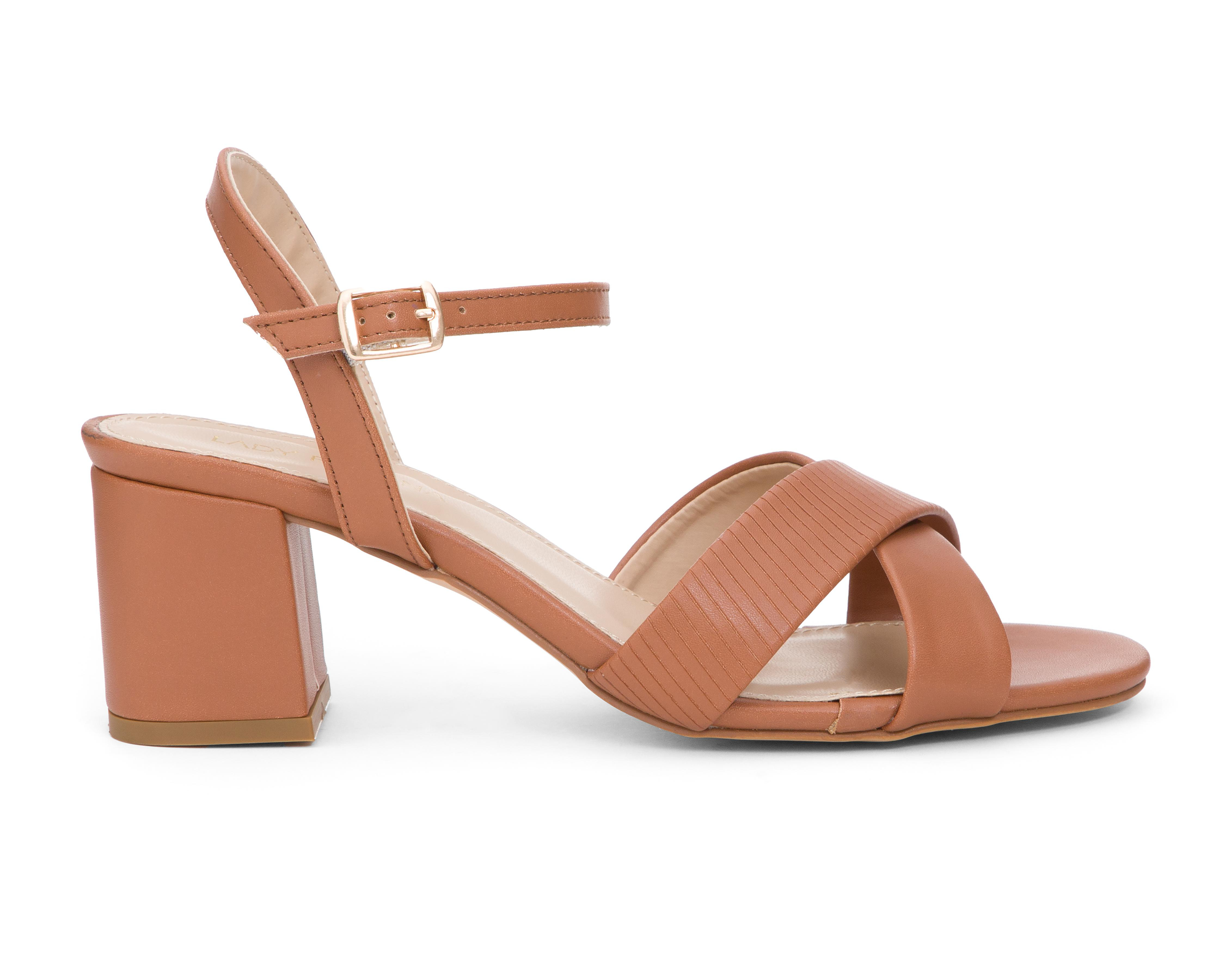Foto 2 | Sandalias de Tacón Lady Paulina Almendra para Mujer