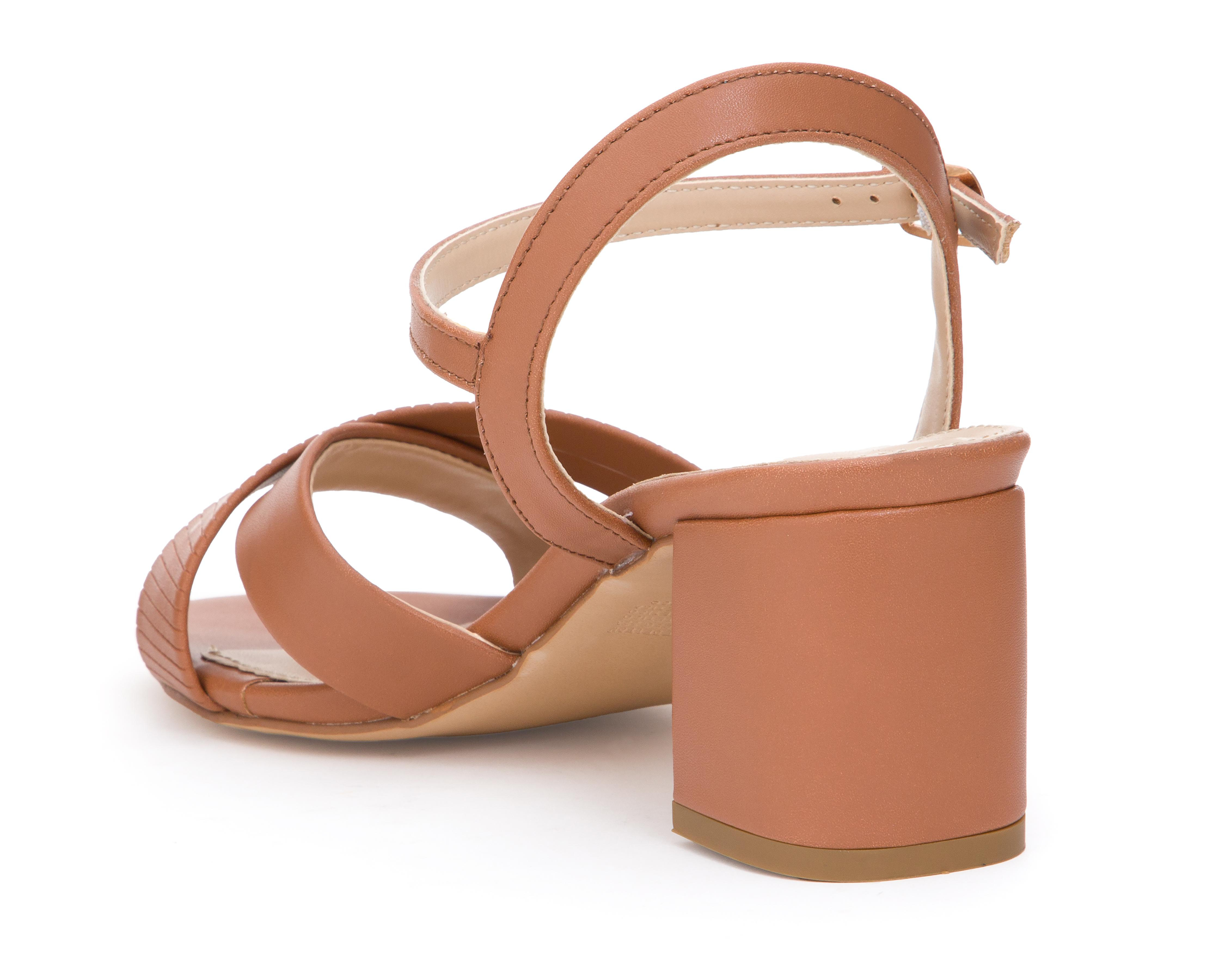 Foto 4 pulgar | Sandalias de Tacón Lady Paulina Almendra para Mujer