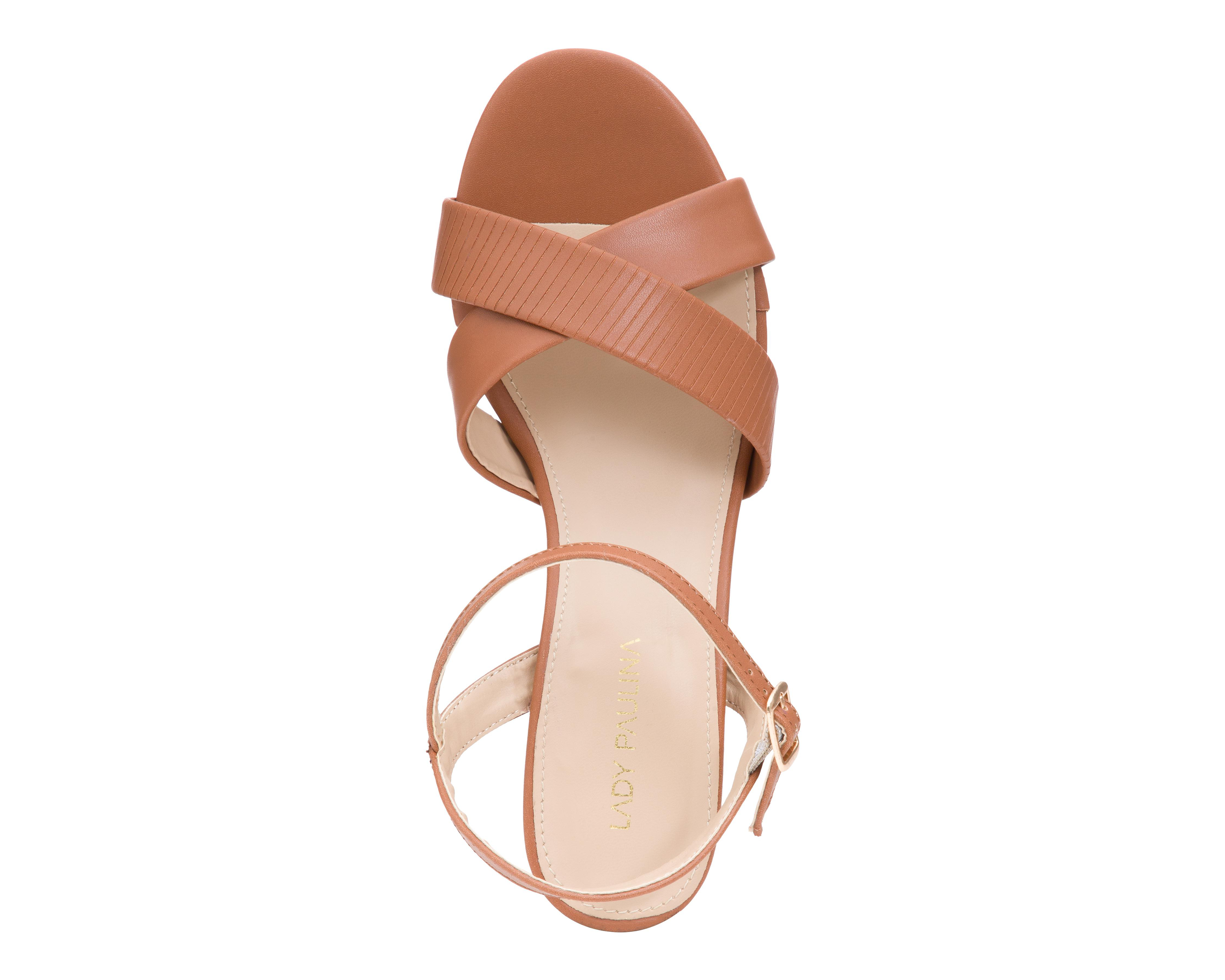 Foto 5 | Sandalias de Tacón Lady Paulina Almendra para Mujer