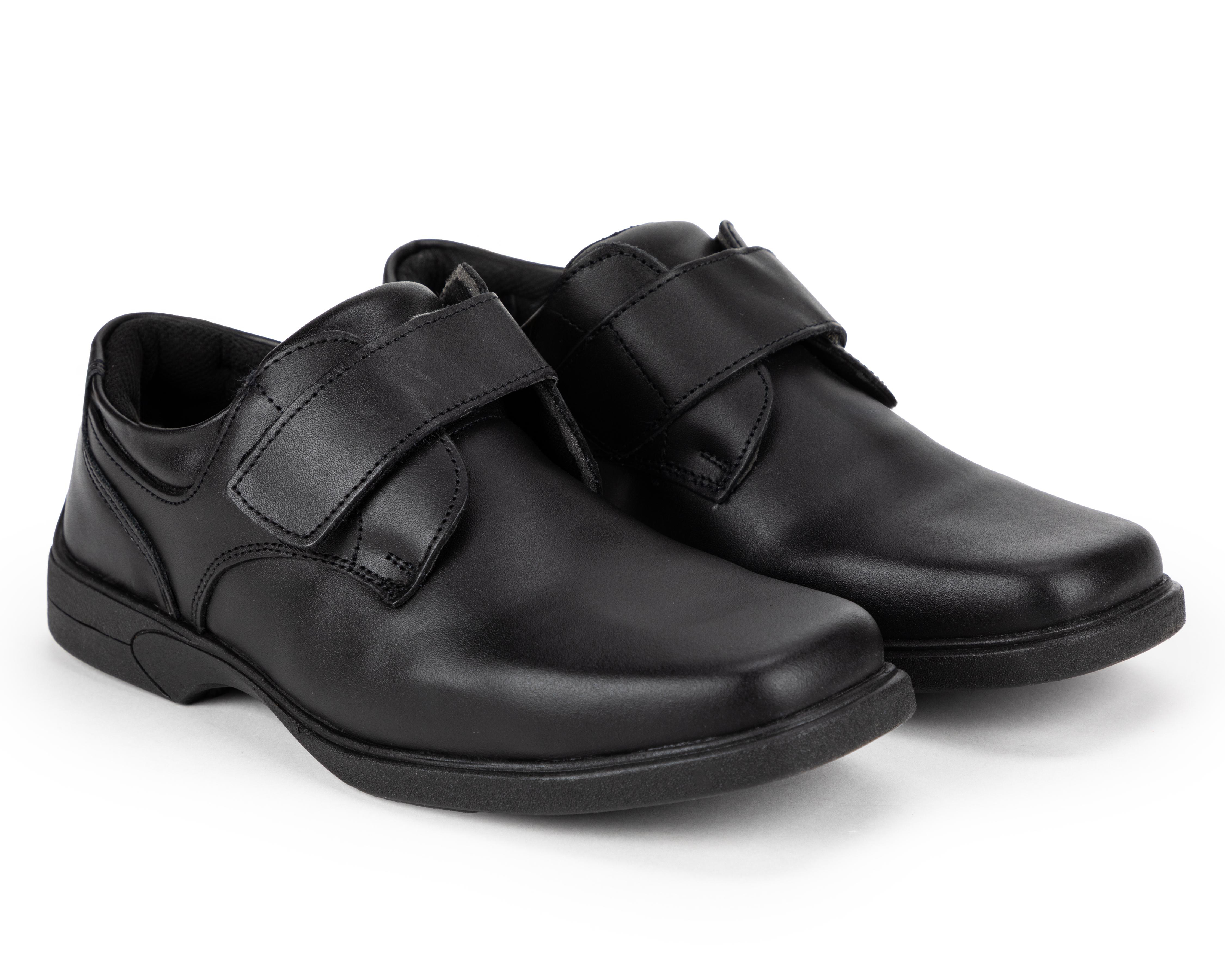 Zapatos Escolares Grafito de Piel Juveniles