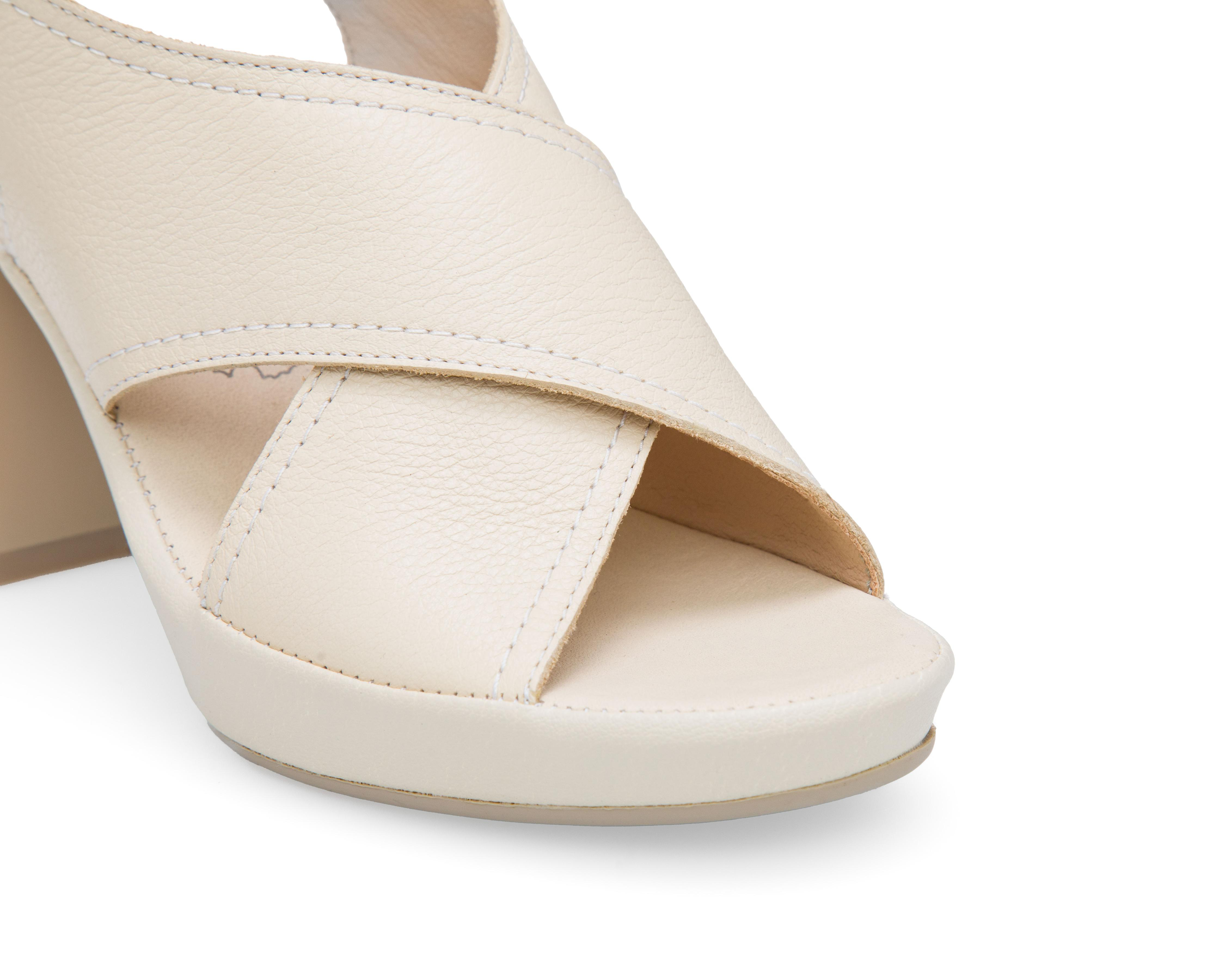 Foto 6 | Sandalias de Tacón Flexi de Piel para Mujer