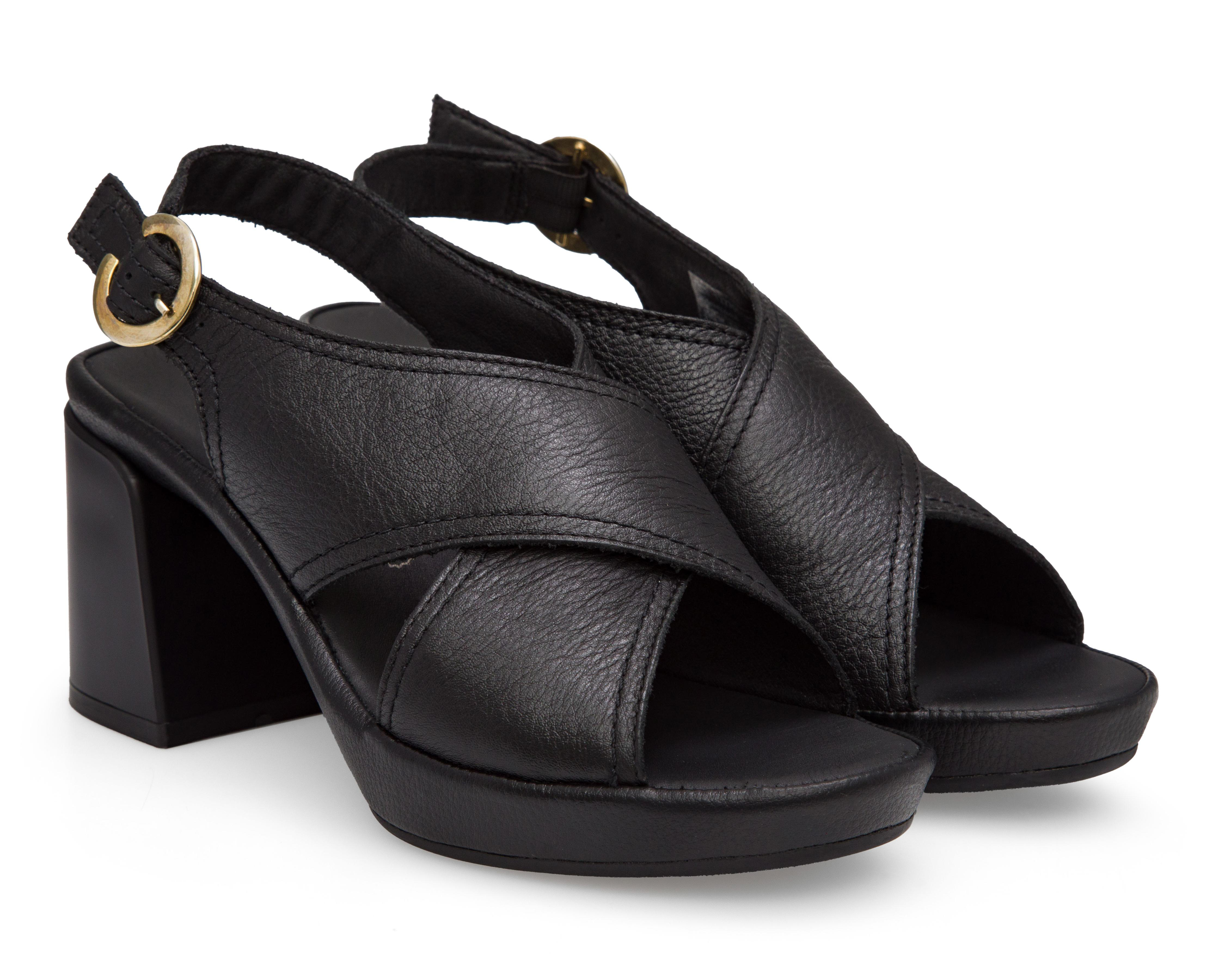 Sandalias de Tacón Flexi de Piel para Mujer
