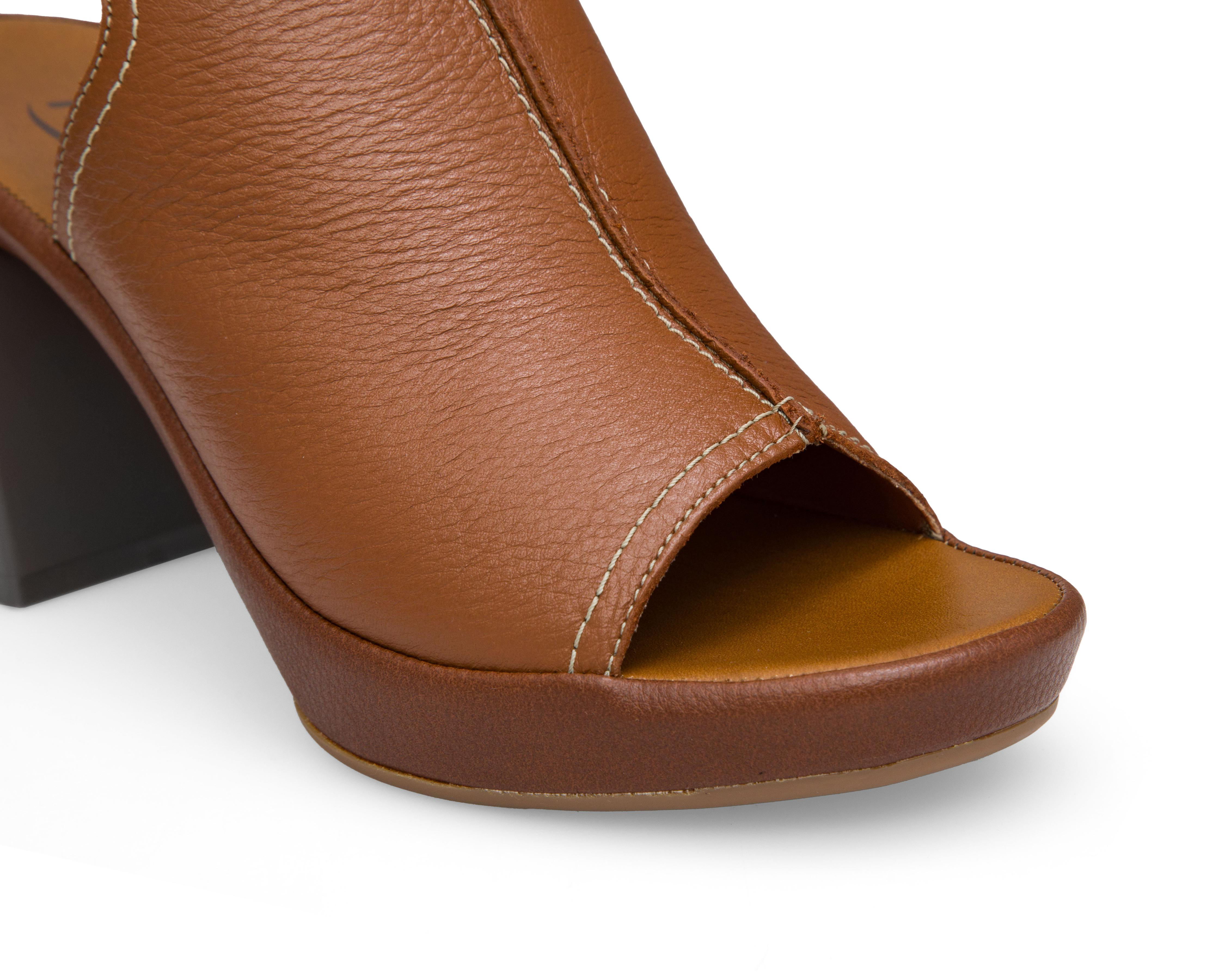 Foto 7 pulgar | Sandalias de Tacón Flexi de Piel para Mujer