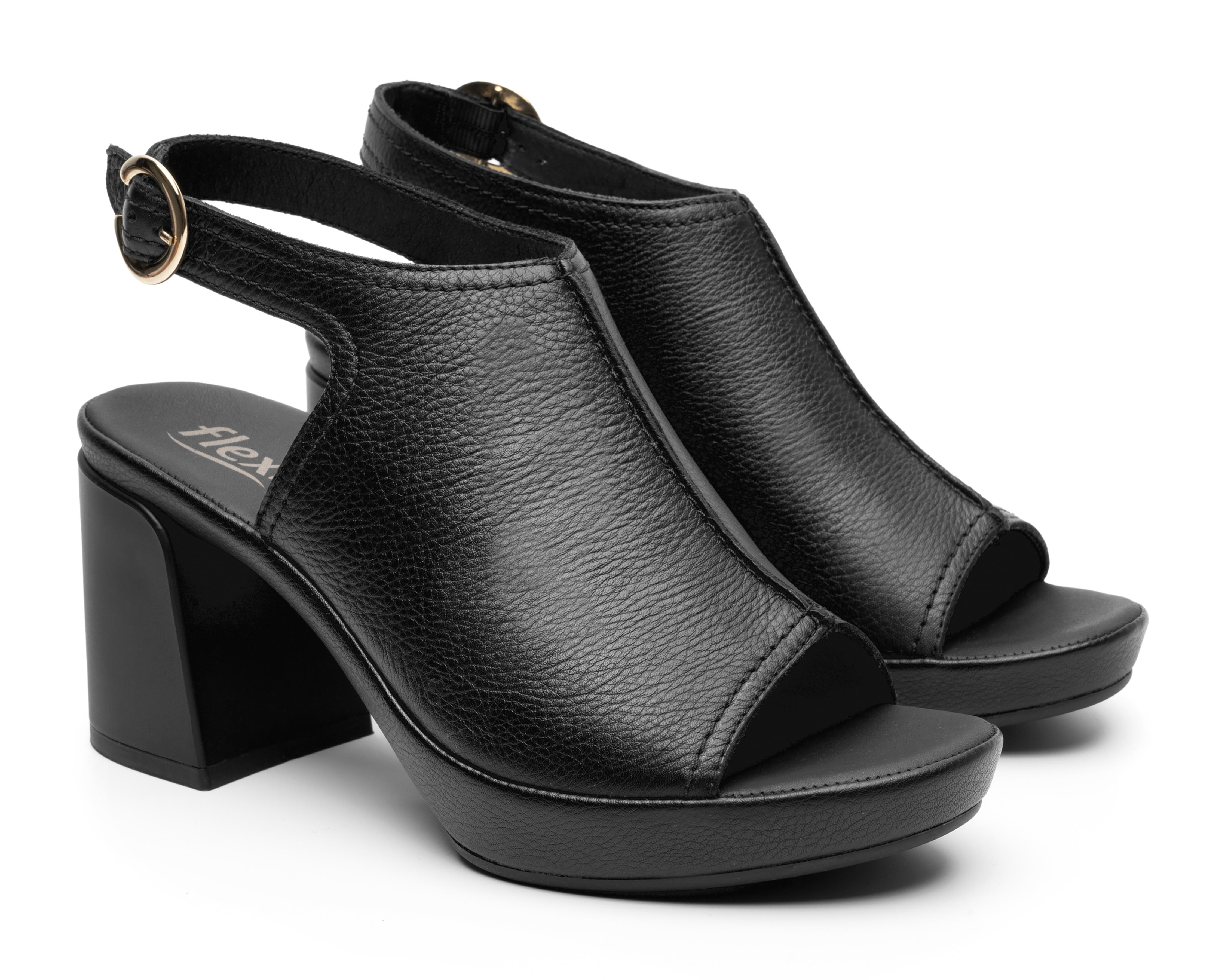 Foto 1 | Sandalias de Tacón Flexi de Piel para Mujer