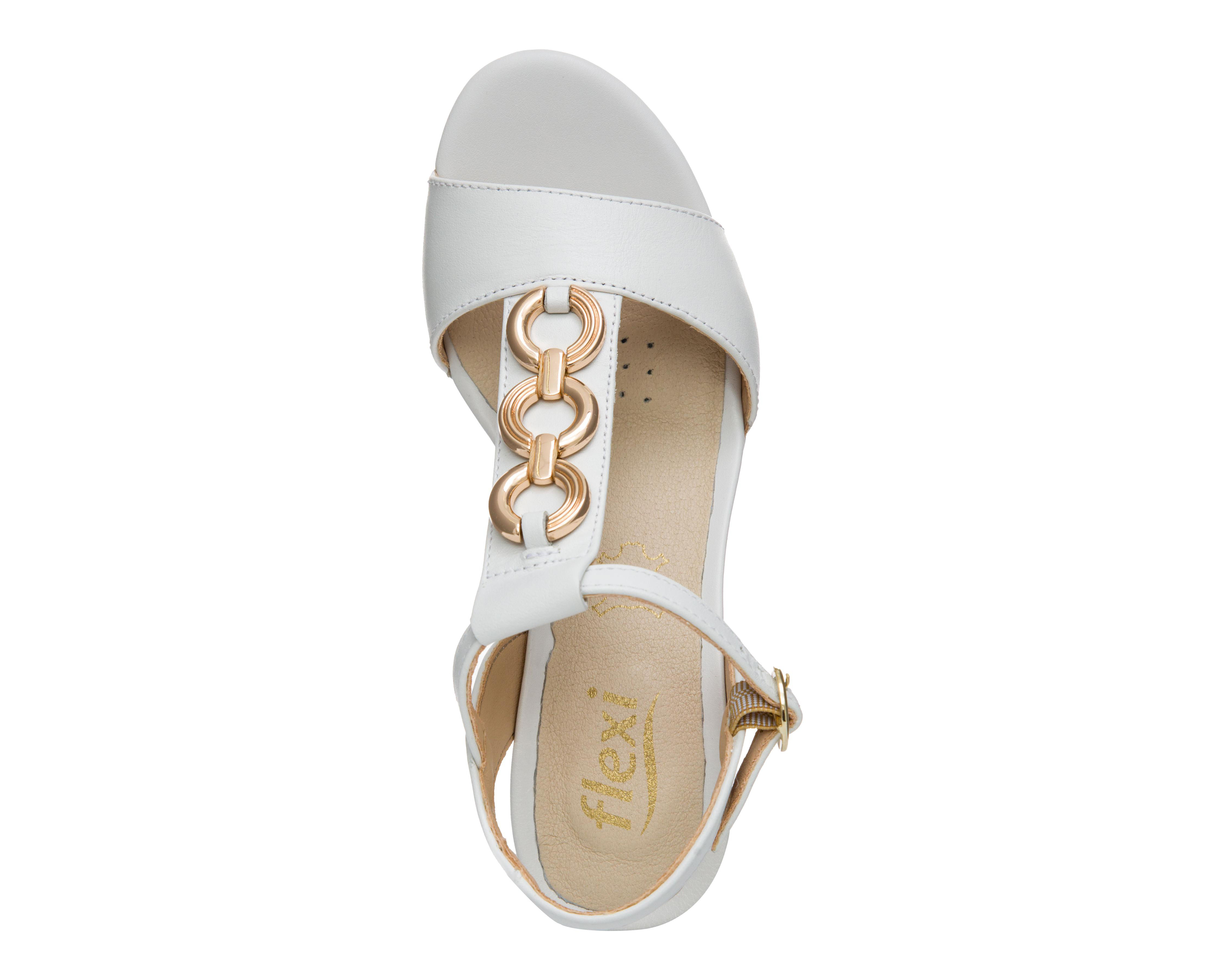 Foto 5 | Sandalias de Tacón Flexi de Piel para Mujer