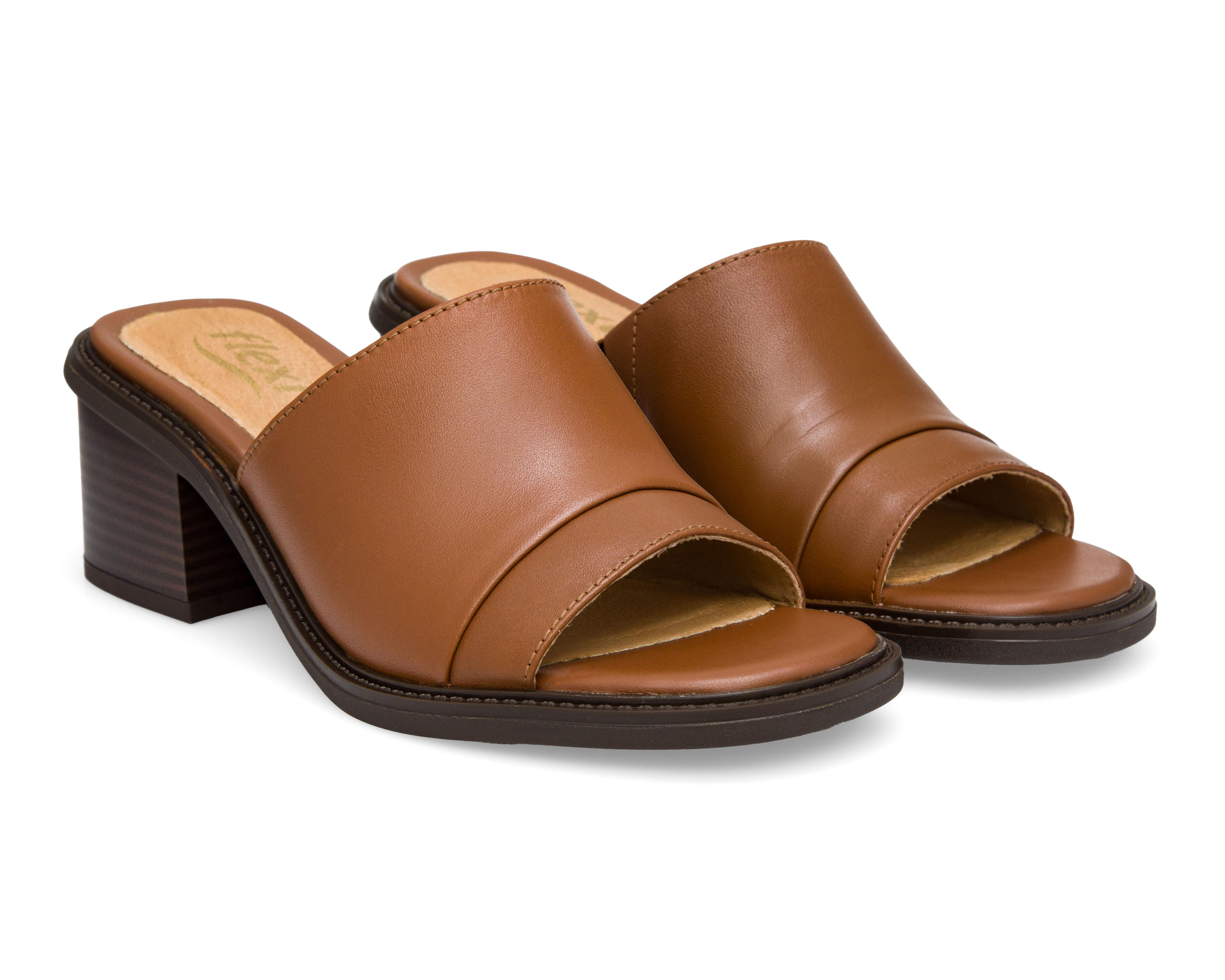 Sandalias de Tacón Flexi de Piel para Mujer