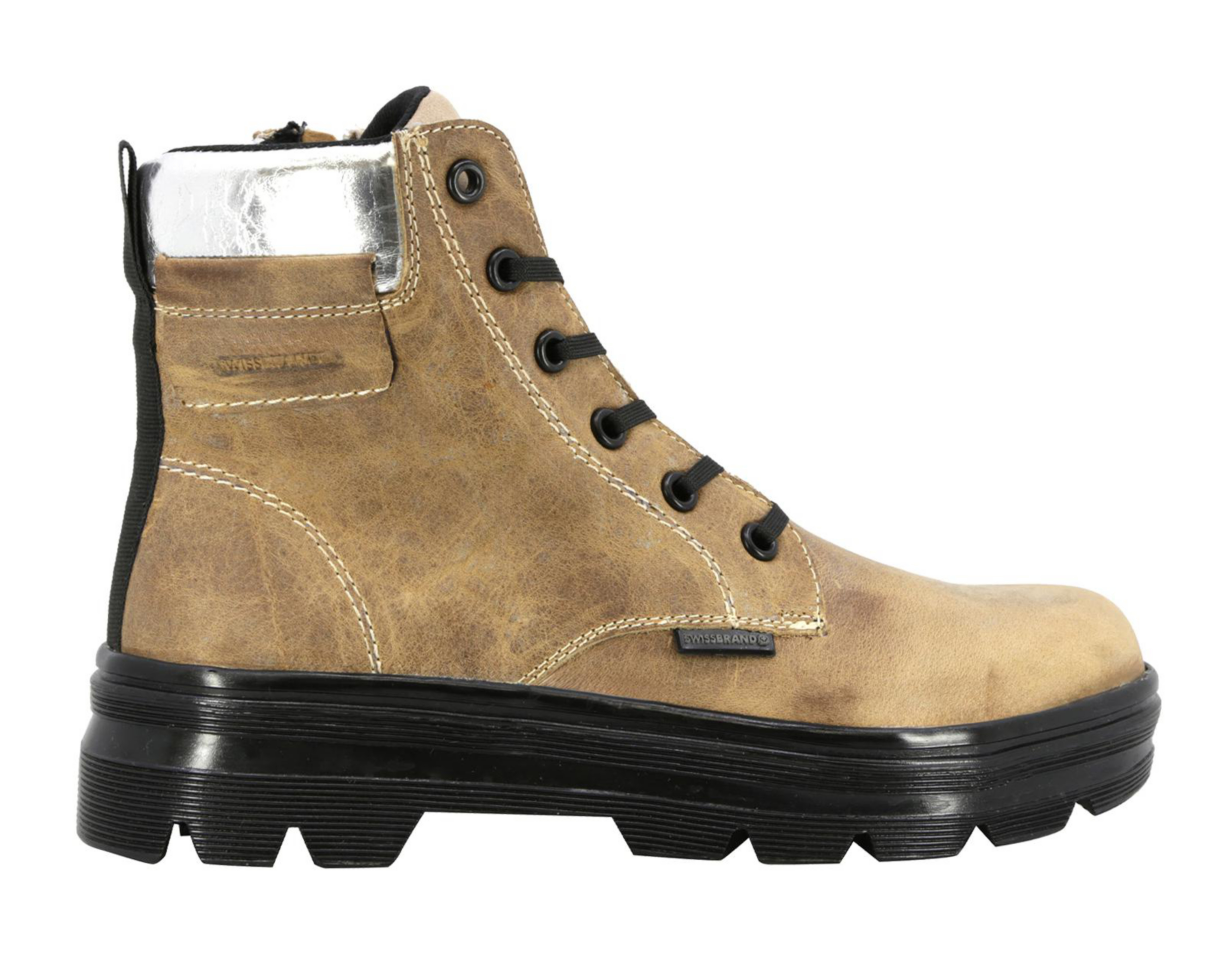 Foto 3 pulgar | Botas Urbanas Swissbrand de Piel para Mujer