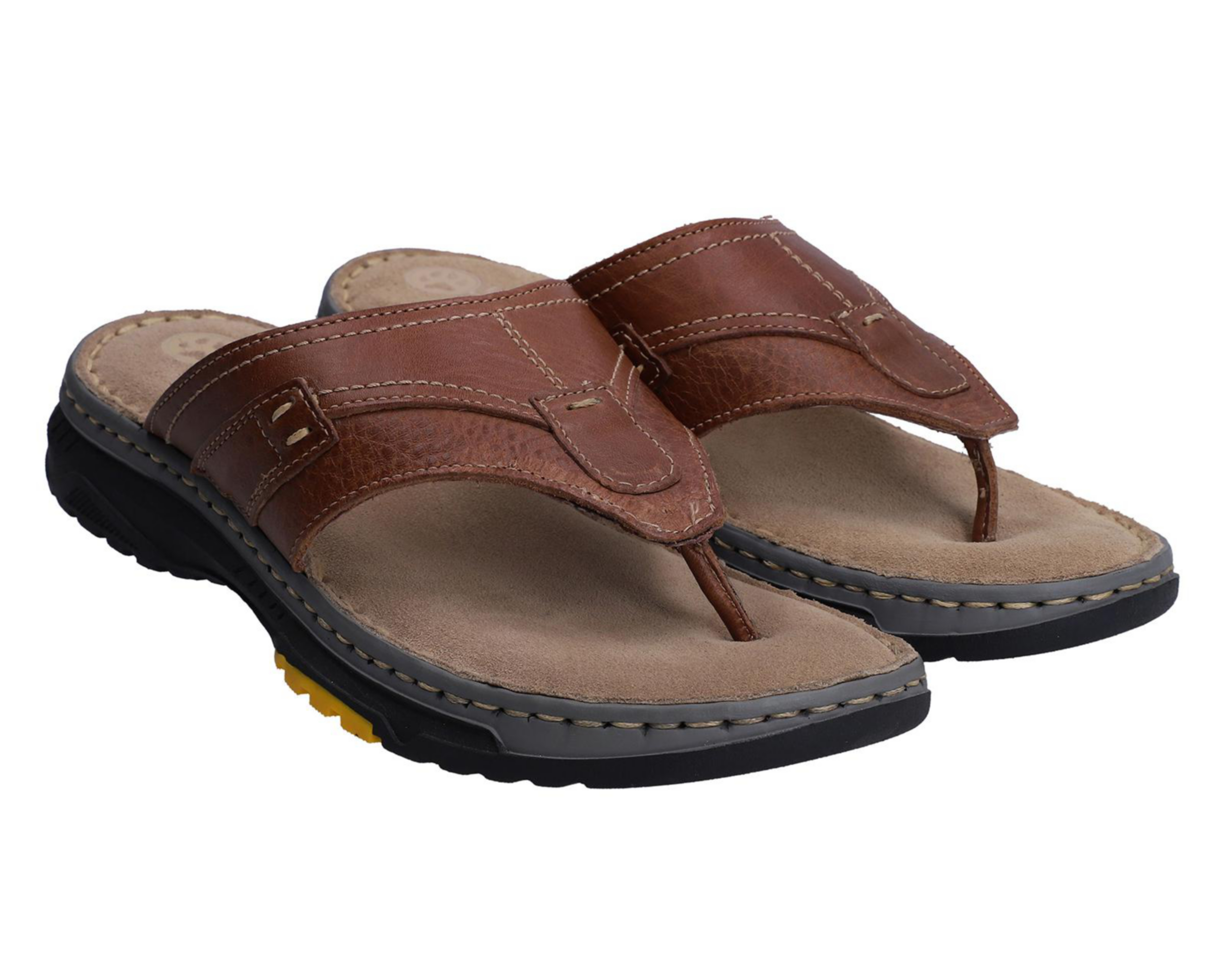 Foto 2 pulgar | Sandalias Confort Lobo Solo de Piel para Hombre